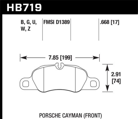 Hawk 13-16 Porsche 911 Front HPS 5.0 Brake Pads thumbnail 5