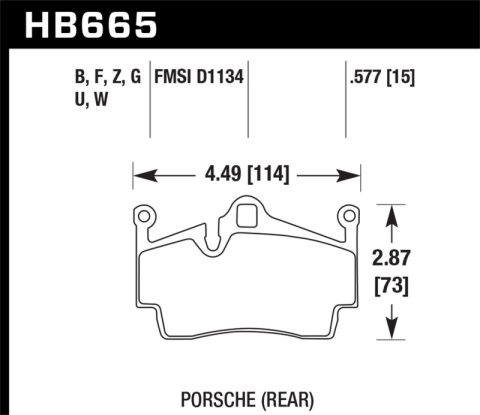 Hawk 13-16 Porsche 911 Rear HPS 5.0 Brake Pads thumbnail 4