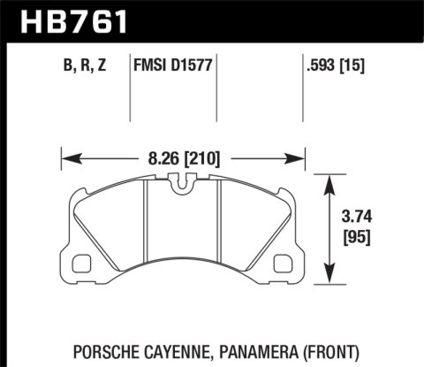 Hawk 10-13 Porsche Panamera / 12-15 Cayenne Performance Ceramic Luxury & Touring Front Brake Pad thumbnail 4