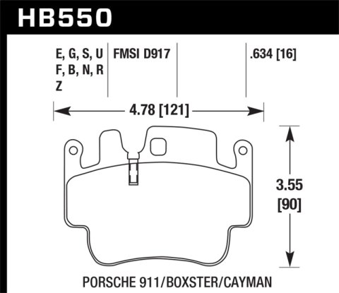 Hawk Porsche Front HP+ Brake Pads thumbnail 5