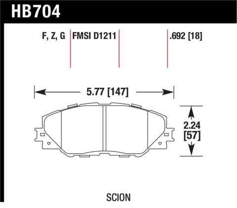 Hawk 06-09 Toyota RAV4 / 10-13 Toyota Matrix Performance Ceramic Front Brake Pads thumbnail 1