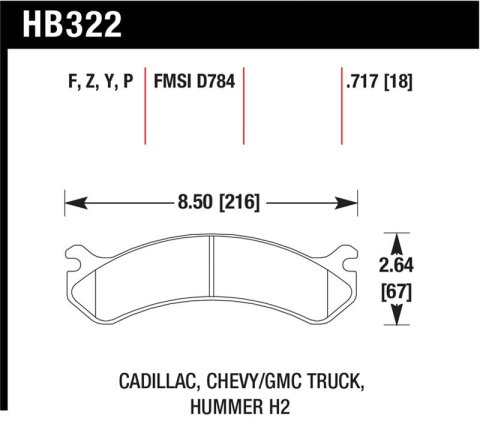 Hawk Chevy / GMC Truck / Hummer LTS Street Front Brake Pads