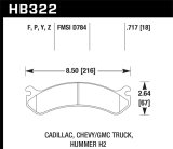 Hawk Chevy / GMC Truck / Hummer LTS Street Front Brake Pads thumbnail 8