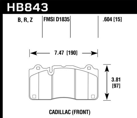 Hawk 2016 Cadillac CTS DTC-60 Race Front Brake Pads thumbnail 2