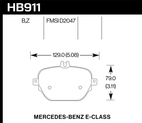 Hawk 17-18 Mercedes-Benz E43 AMG 4Matic 3.0L/ 2018 Mercedes-Benz E400 HPS 5.0 Street Rear Brake Pads thumbnail 6