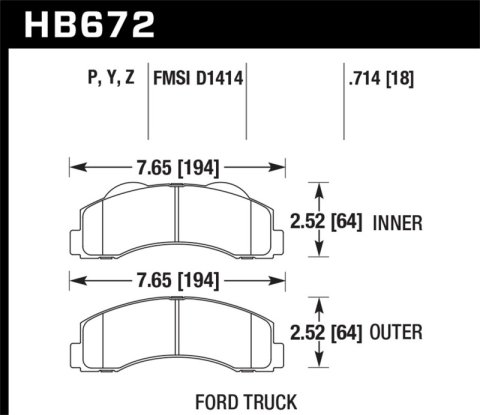 Hawk 10-14 / 17-20 Ford F-150 Front DTC-70 Brake Pads thumbnail 2