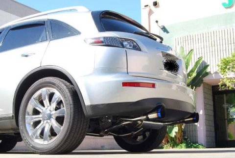 Invidia 03-08 Infiniti FX35/45 Gemini Single Layer Titanium Tip Cat-back Exhaust thumbnail 4