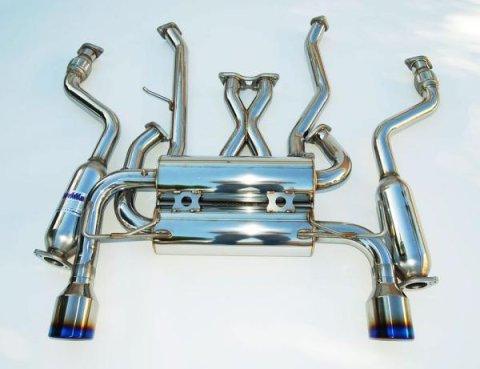 Invidia 03-05 Infiniti FX35/45 Gemini Rolled Titanium Tip Cat-back Exhaust thumbnail 2