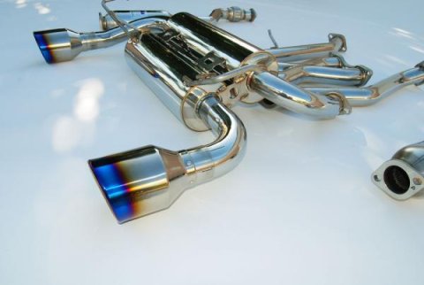 Invidia 03-05 Infiniti FX35/45 Gemini Rolled Titanium Tip Cat-back Exhaust thumbnail 3