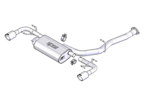 Borla 03-09 Mazda RX-8 1.3L Single Round Rolled Angle-Cut Cat-Back Exhaust thumbnail 1