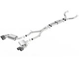 Borla 16-17 Chevy Camaro 6.2L 4in Dual CF Tips w/Black Core Dual Split Exit ATAK Catback Exhaust thumbnail 1
