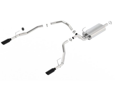 Borla 09-17 Ram 1500 5.7L V8 5in Single Tip Black Chrome Cat-Back Touring Exhaust Through Bumper thumbnail 1