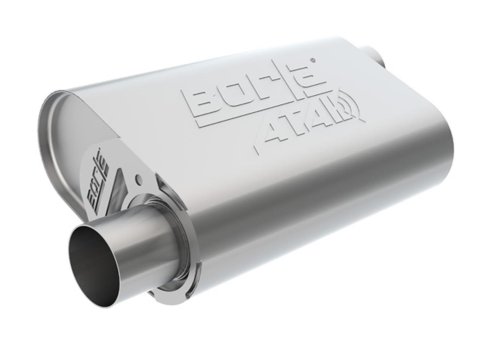 Borla CrateMuffler Stock SBF 289/302/FE BB ATAK 2.25in Offset 14inx4.35inx9in Oval Muffler thumbnail 1