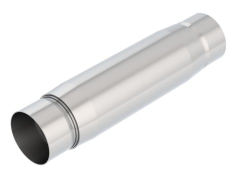 Borla CrateMuffler Resonator Option 3in Center/Center 3.5in Round x 10in - Null Sound Center/Center thumbnail 1