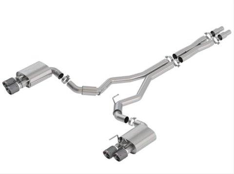 Borla 2018 Ford Mustang GT 5.0L AT/MT 3in S-Type Catback Exhaust Carbon Fiber Tips w/ Valves thumbnail 2
