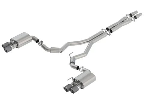 Borla 2018 Ford Mustang GT 5.0L AT/MT 3in S-Type Catback Exhaust Carbon Fiber Tips w/ Valves thumbnail 6