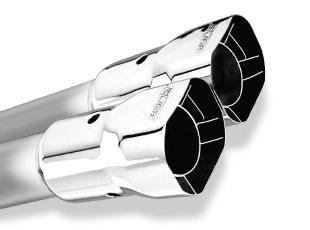 Borla Universal Polished Tip Single Oval Rolled Angle-Cut w/Clamp (inlet 2 1/4in. Outlet 3 5/8 x 2 1 thumbnail 1
