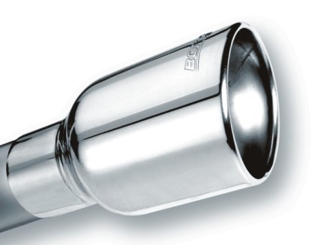 Borla Universal Polished Tip Single Oval Rolled Angle-Cut w/Clamp (inlet 2 1/2in. Outlet 4 1/4 x 3 1 thumbnail 2