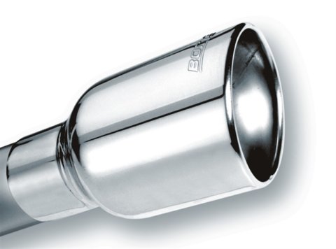 Borla Universal Polished Tip Single Oval Rolled Angle-Cut w/Clamp (inlet 2 1/2in. Outlet 4 1/4 x 3 1 thumbnail 5