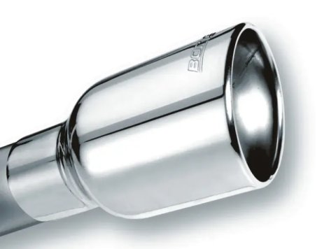 Borla Universal Polished Tip Single Oval Rolled Angle-Cut w/Clamp (inlet 2 1/2in. Outlet 4 1/4 x 3 1 thumbnail 6