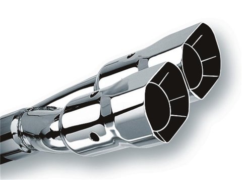 Borla Universal Polished Tip Dual Square Angle-Cut Intercooled (inlet 2 1/2in. Outlet 2 7/8 x 3 3/8i thumbnail 1