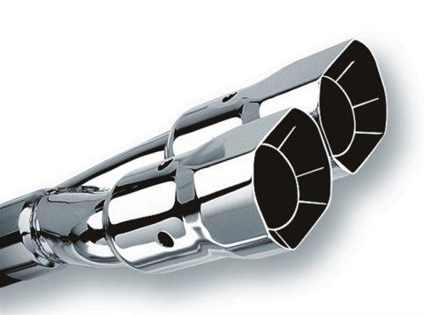 Borla Universal Polished Tip Dual Square Angle-Cut Intercooled (inlet 2 1/2in. Outlet 2 7/8 x 3 3/8i thumbnail 4