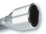 Borla 2.5in Inlet 4.5in Round Rolled Angle Cut Phantom X 7.75in Long Embossed Universal Exhaust Tips thumbnail 2