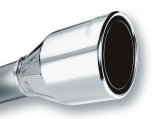 Borla 2.5in Inlet 4.5in Round Rolled Angle Cut Phantom X 7.75in Long Embossed Universal Exhaust Tips thumbnail 4