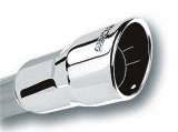Borla 2.25in Inlet 3.5in Round Rolled Angle Cut Intercooled Outlet x 6.5in Long Embossed Tip thumbnail 1