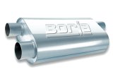 Borla Universal Oval Transverse Single 3in Inlet/2.5in Outlet 19in x 10.25in x 5.5in Turbo Muffler thumbnail 2