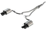 Borla 19-20 Ford Mustang Ecoboost 2.3L 2.25in S-type Exhaust w/ Valves - Black Chrome Tips thumbnail 4