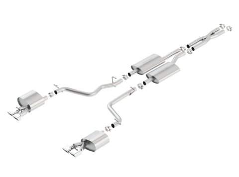 Borla 11-14 Dodge Challenger 3.6L AT/MT RWD 2Dr Single Split Rear Exit Rectangle Tip Catback Exhaust thumbnail 2