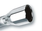 Borla 2.5in Inlet 4in Single Round Rolled Edge Outlet x 8in Long Weld On Exhaust Tip thumbnail 2