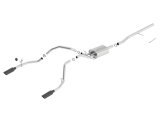 Borla 14 Sierra 1500 C/B S-Type Exhaust/2.75in Into Dual 2.25in Out 4in Split Rear Exit-Black Chrome thumbnail 2