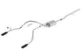 Borla 14 Sierra 1500 C/B S-Type Exhaust/2.75in Into Dual 2.25in Out 4in Split Rear Exit-Black Chrome thumbnail 4