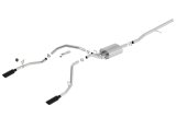 Borla 14 Sierra 1500 C/B S-Type Exhaust/2.75in Into Dual 2.25in Out 4in Split Rear Exit-Black Chrome thumbnail 5