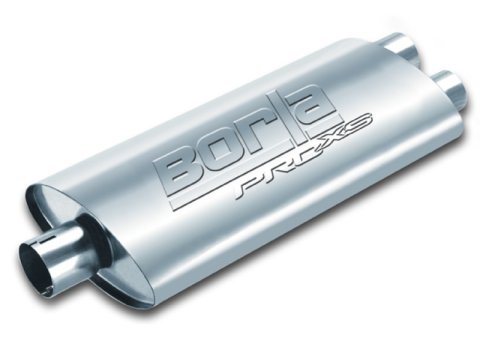 Borla Universal Center/Dual Oval 2.5in In/Dual 2.5in Out 19in x 4in x 9.5in Notched PRO-XS Muffler thumbnail 3