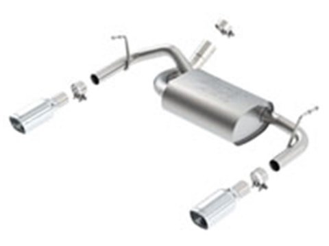 Borla 12-14 Jeep Wrangler JK 2Dr & 4Dr Rear Section ATAK Single Square Rolled Angle-Cut Exit Exhaust