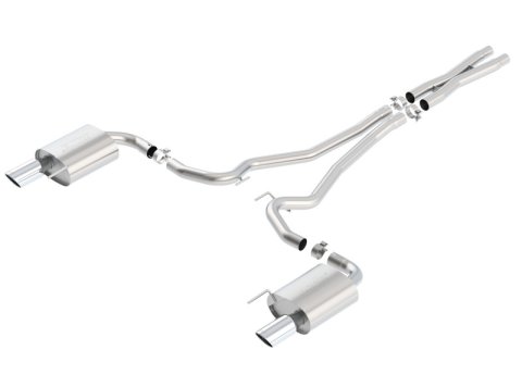Borla S-Type Cat-Back 15-17 Ford Mustang GT 5.0L V8 MT/AT 2.5in pipe 4in tip thumbnail 1