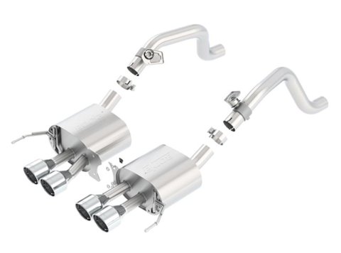 Borla 2014 Chevy Corvette C7 w/ AFM w/o NPP S Type Rear Section Exhaust Quad Rd RL IC Tips thumbnail 1