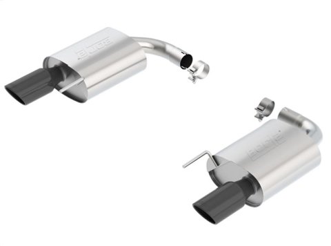 Borla S-Type Rear Section 15-17 Ford Mustang GT 5.0L V8 MT/AT 2.5in pipe 4in tip (Black Chrome)