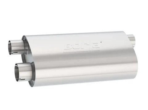 Borla Universal Pro-XS Muffler Oval 3in Inlet/ 2.5in Dual Outlet Transverse Flow Notched Muffler thumbnail 8