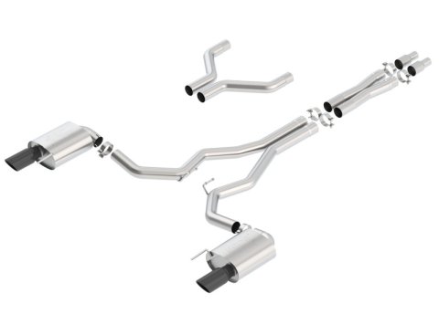Borla Atak Cat-Back 15-17 Ford Mustang GT 5.0L V8 MT/AT 3in pipe 4in Black Chrome Tips thumbnail 1