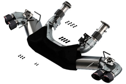 Borla 2020 Chevrolet Corvette C8 6.2L S-Type Exhaust System Dual Round Angle Cut Carbon Fiber Tips thumbnail 1