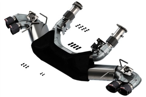 Borla 2020 Chevrolet Corvette C8 6.2L S-Type Exhaust System Dual Round Angle Cut Carbon Fiber Tips thumbnail 2