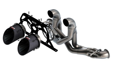 Borla 2017-2022 Ford GT 3.5L V6 AT/MT RWD 2DR 3-2in ATAK Catback 5in Dual Round Angle Cut CF Tips thumbnail 2