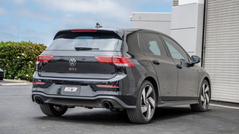 Borla 22-23 Volkswagen Golf GTI 2.0L AT/MT 3inch S-Type Cat-Back Exhaust - 4in Black Chrome Tips thumbnail 3