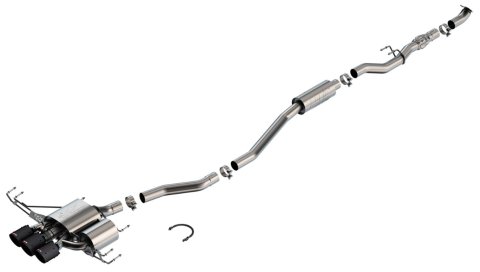 Borla 2023 Honda Civic Type R MT ATAK Catback Exhaust w/ 4in Black Anodized Carbon Fiber Tips thumbnail 1