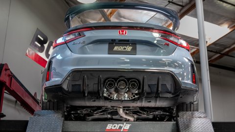 Borla 2023 Honda Civic Type R MT ATAK Catback Exhaust w/ 4in Black Anodized Carbon Fiber Tips thumbnail 4