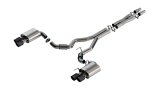 Borla 2024 Ford Mustang GT 5.0L V8 3 in ATAK Catback Non-Active Exhaust- Carbon Fiber Quad Tip thumbnail 1